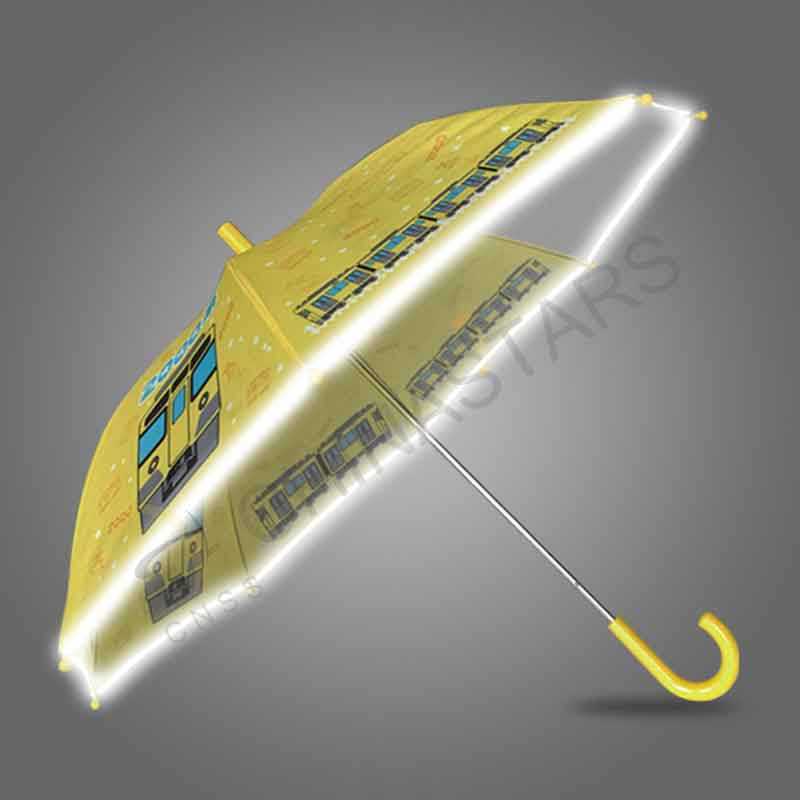 Stick safety umbrella with reflective edge for children