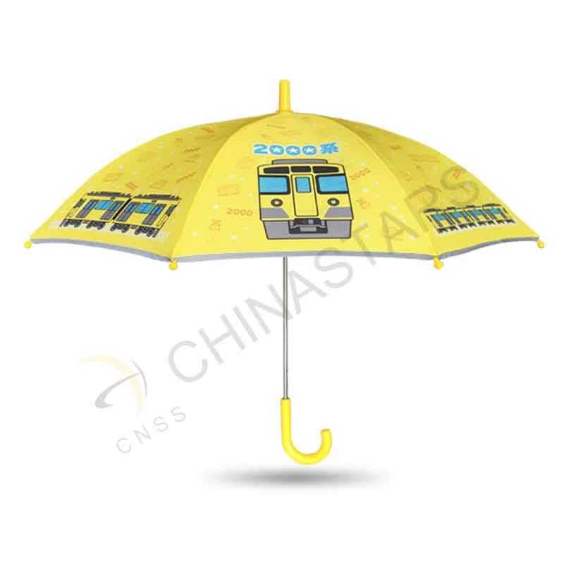 Stick safety umbrella with reflective edge for children