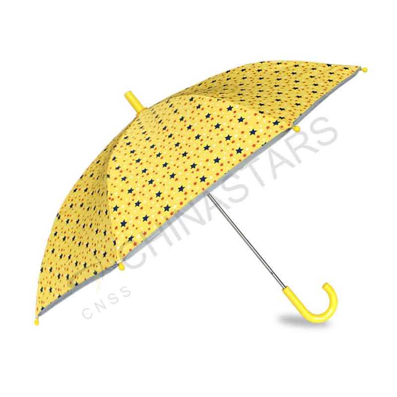 Stick safety umbrella with reflective edge for children