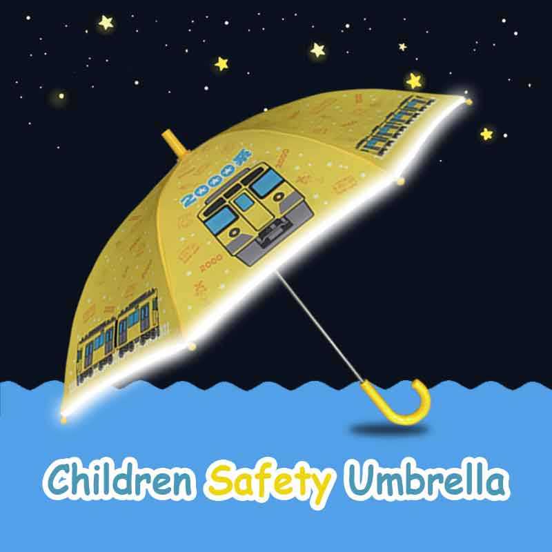 Stick safety umbrella with reflective edge for children