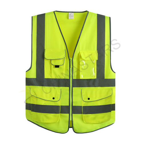 Safety reflective vest with multifunctional pockets 