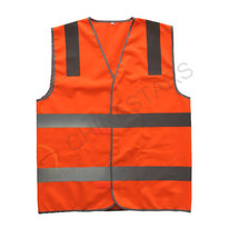 Fluoresent orange reflective vest with polyster