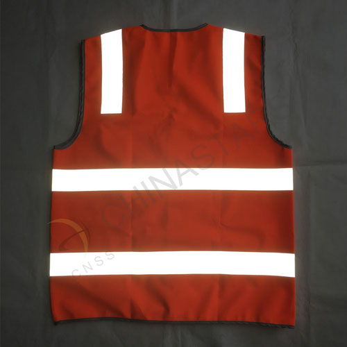 Fluoresent orange reflective vest with polyster