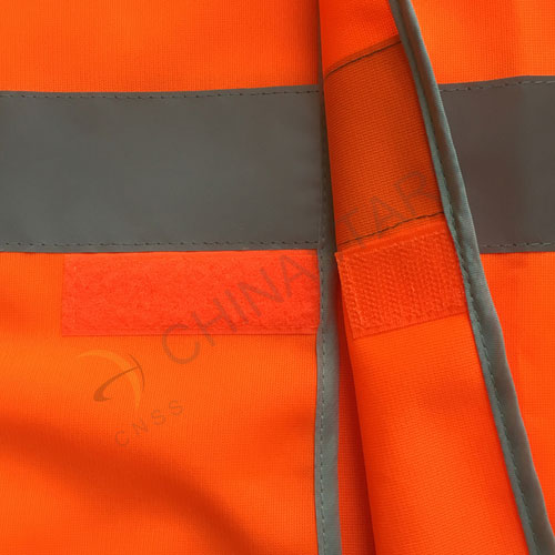 Fluoresent orange reflective vest with polyster