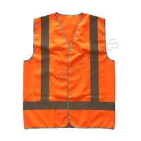 Fluorescent orange reflective vest with X reflective strips