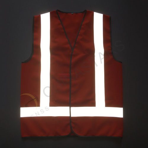 Fluorescent orange reflective vest with X reflective strips 