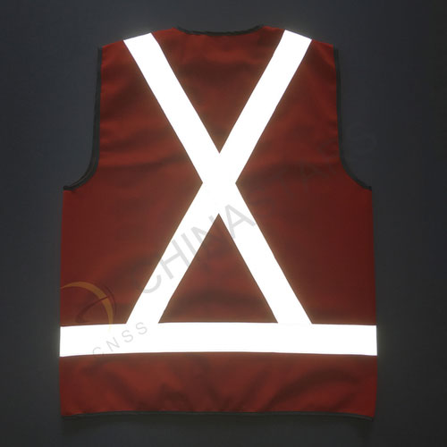 Fluorescent orange reflective vest with X reflective strips 