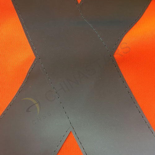 Fluorescent orange reflective vest with X reflective strips 