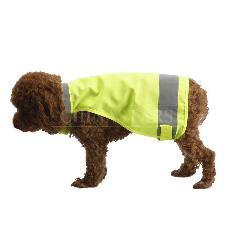 Fluorescent yellow pets safety vest with reflective strip 