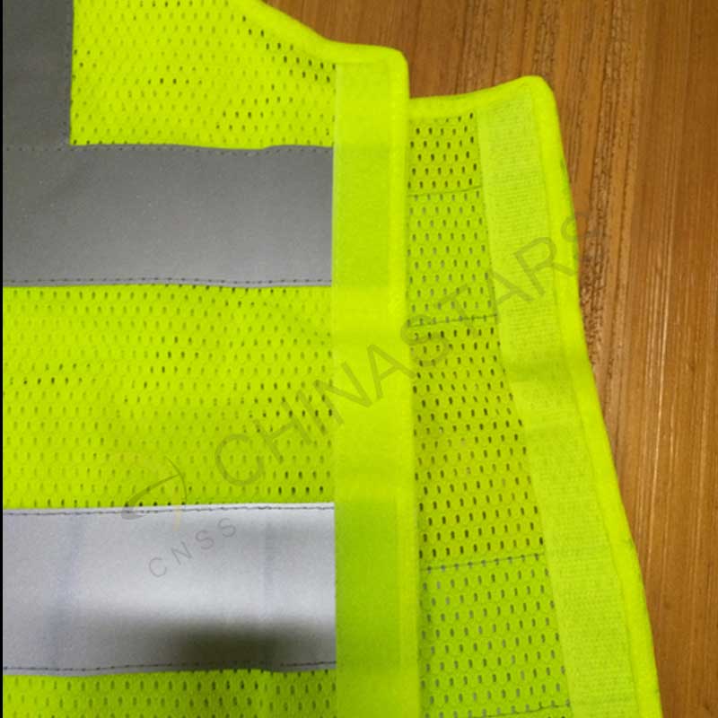 Fluorescent yellow Mesh 5 point breakaway reflective vest 