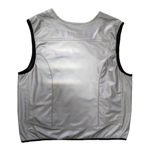 Silver reflective sports vest for outdoor activity
