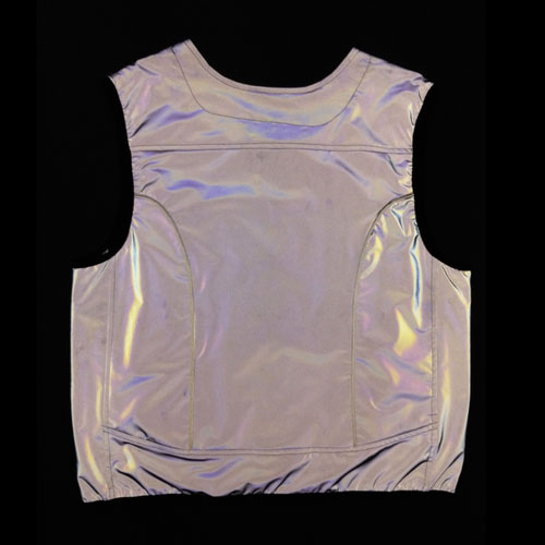 Silver reflective sports vest for outdoor activity