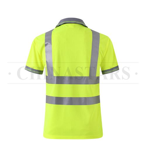 Polo de seguridad reflectante transpirable amarillo fluorescente