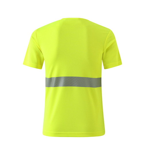 yellow safety T shirt with reflective stripes