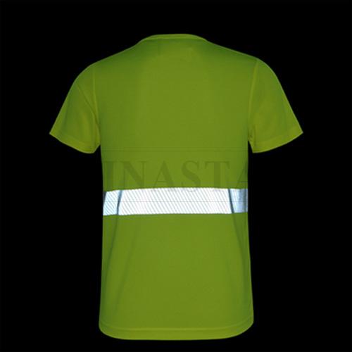 yellow safety T shirt with reflective stripes