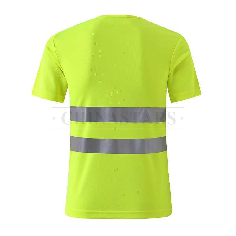 Reflective safety T shirt with double reflective stripe