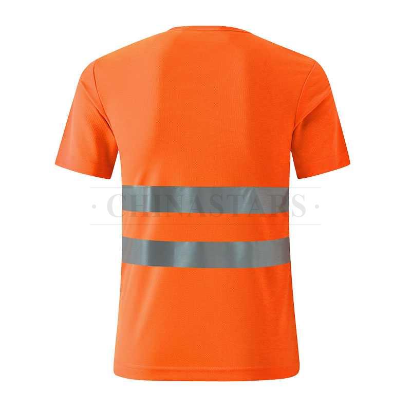 Reflective safety T shirt with double reflective stripe