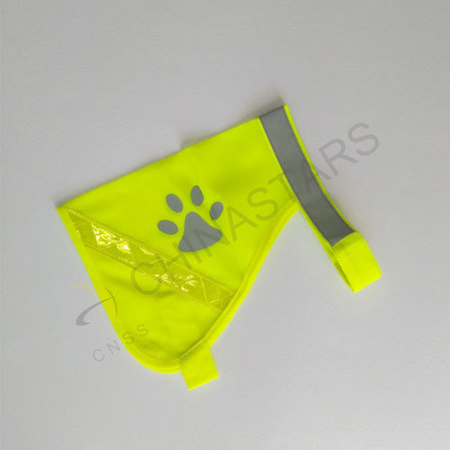 Pet safety vest with paw pattern and reflective tape
