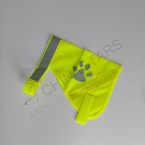 Pet safety vest with paw pattern and reflective tape