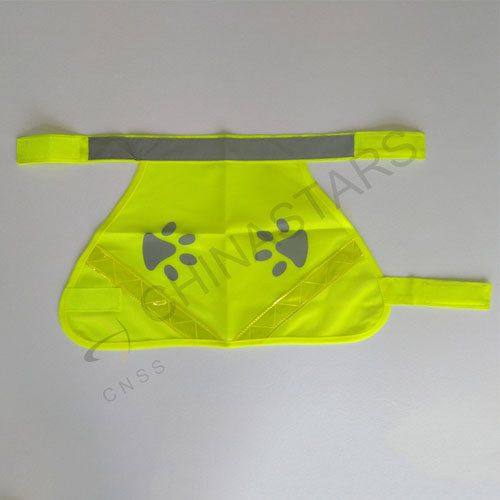 Pet safety vest with paw pattern and reflective tape