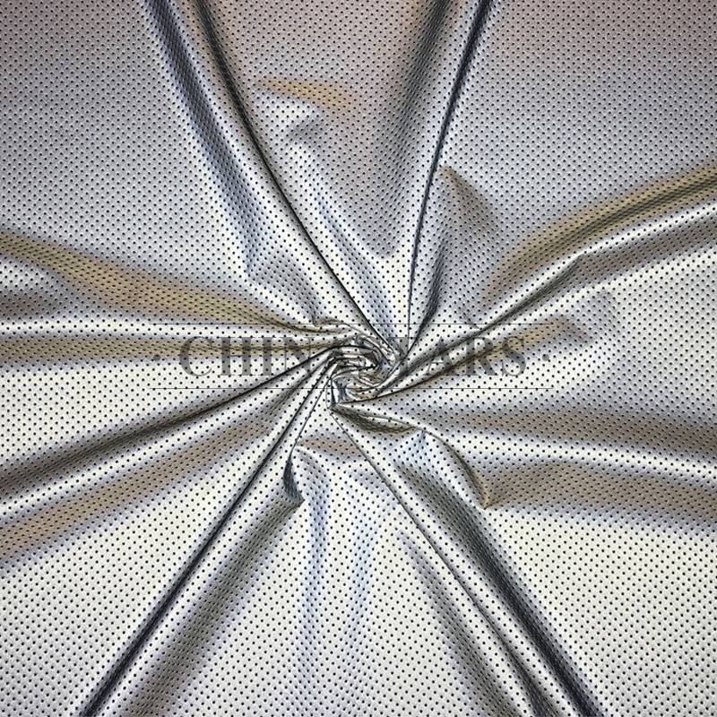 Tessuto elasticizzato riflettente traforato per abbigliamento moda