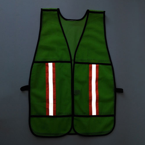 Fluorescent green mesh safety vest 