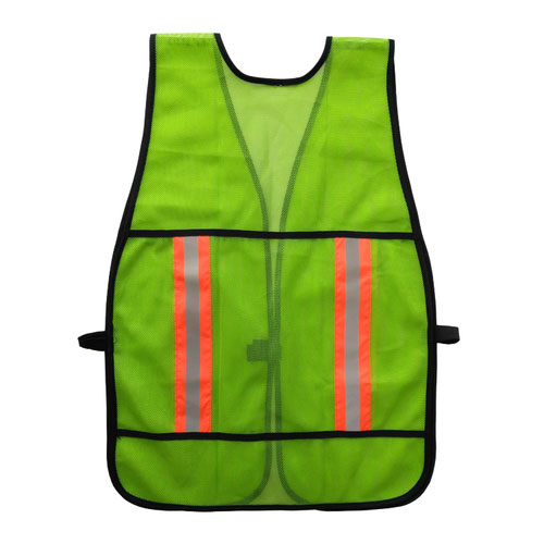 Fluorescent green mesh safety vest 