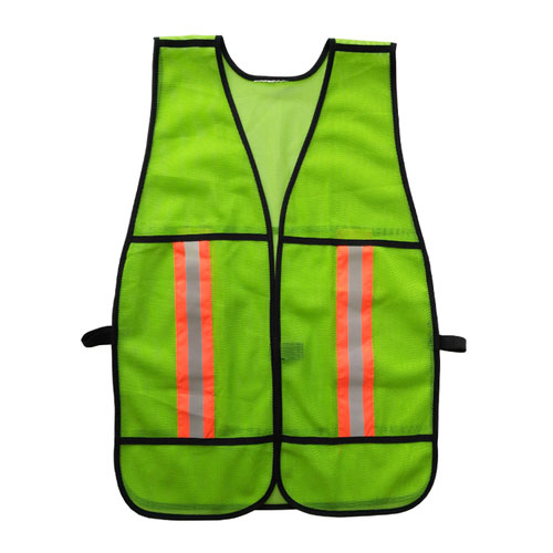 Fluorescent green mesh safety vest 