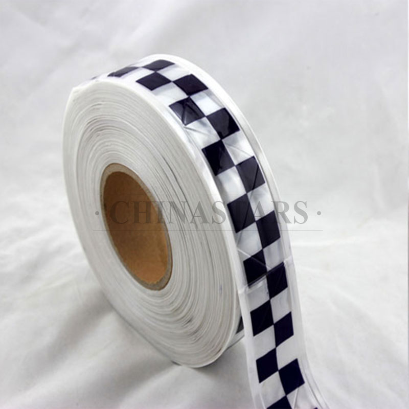 Checkerboard printing reflective prismatic PVC tape 