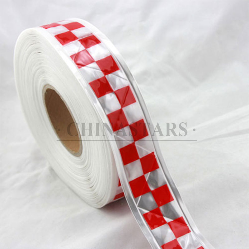 Checkerboard printing reflective prismatic PVC tape 