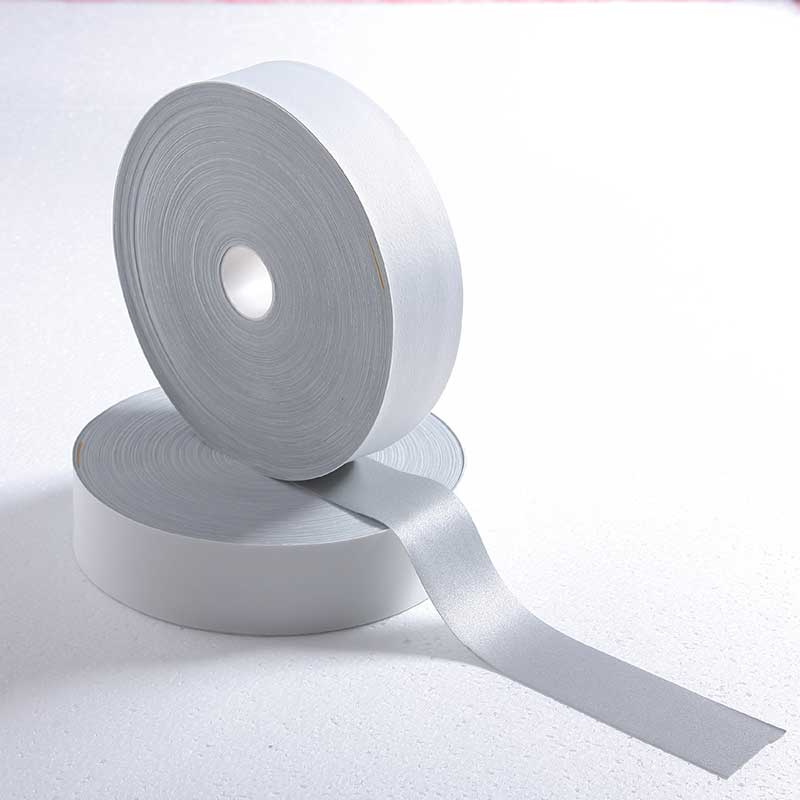 silver single side elastic reflective fabric tape