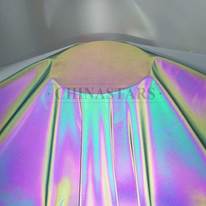 Iridescent rainbow reflective fabric for fashion design