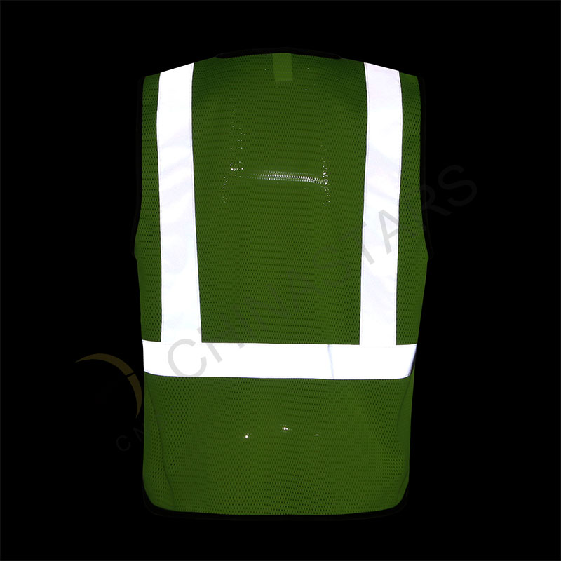 Yellow reflective vest with multifunctional pockets