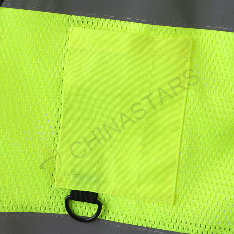 Yellow reflective vest with multifunctional pockets