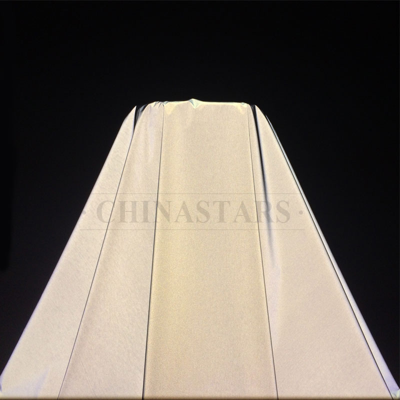 Economical silver grey polyester taffeta reflective fabric 