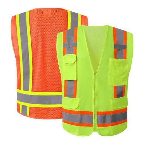 ANSI107 Class 2 Reflective vest With Zipper Closure