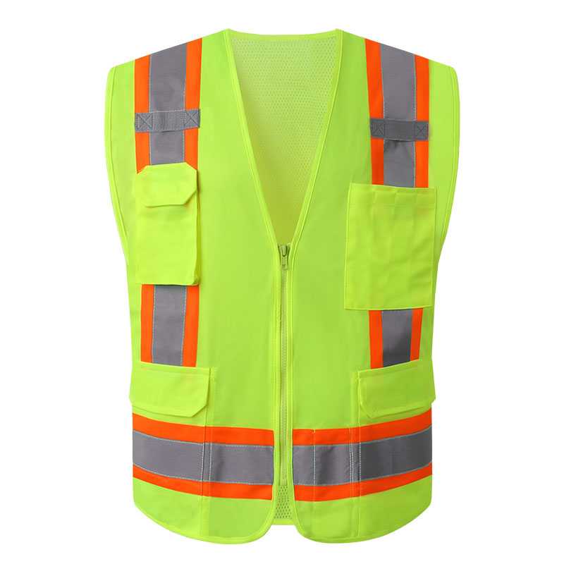 Gilet réfléchissant ANSI107 classe 2 avec fermeture à glissière