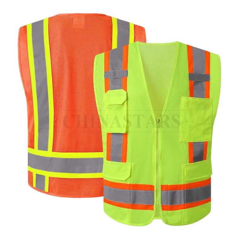 ANSI107 Class 2 Reflective vest With Zipper Closure