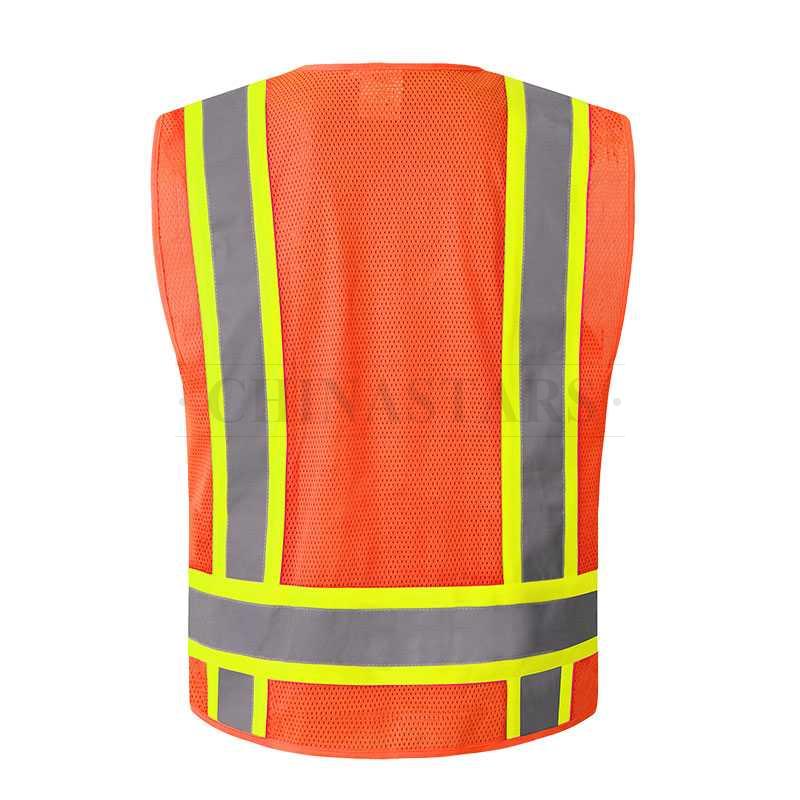 ANSI107 Class 2 Reflective vest With Zipper Closure