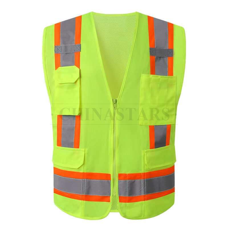 ANSI107 Class 2 Reflective vest With Zipper Closure