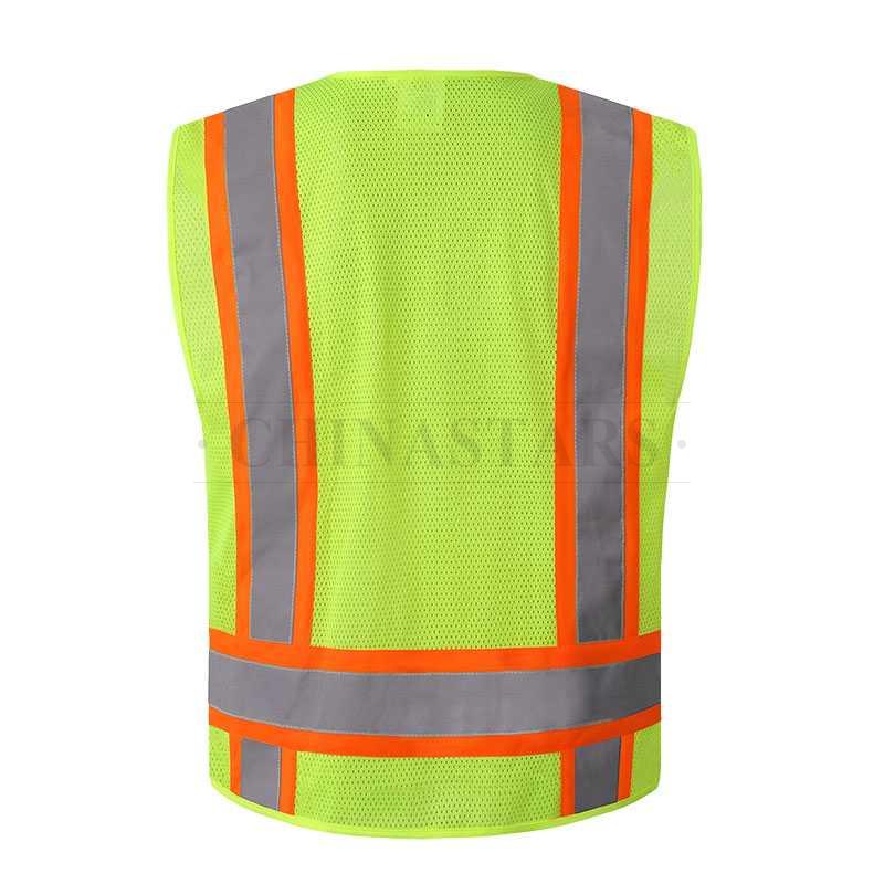 ANSI107 Class 2 Reflective vest With Zipper Closure