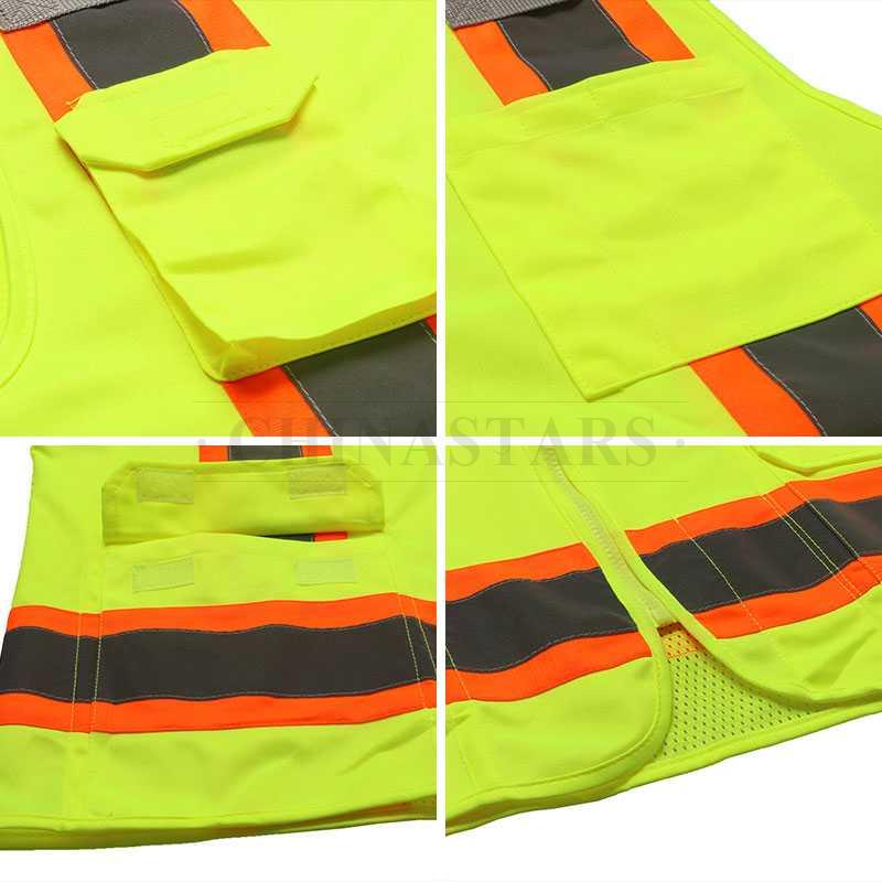 ANSI107 Class 2 Reflective vest With Zipper Closure