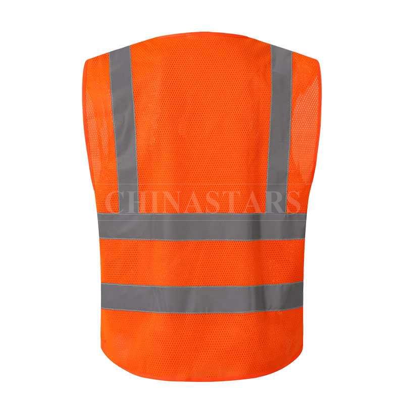 ANSI107 Class 2 mesh reflective vest with zipper closure