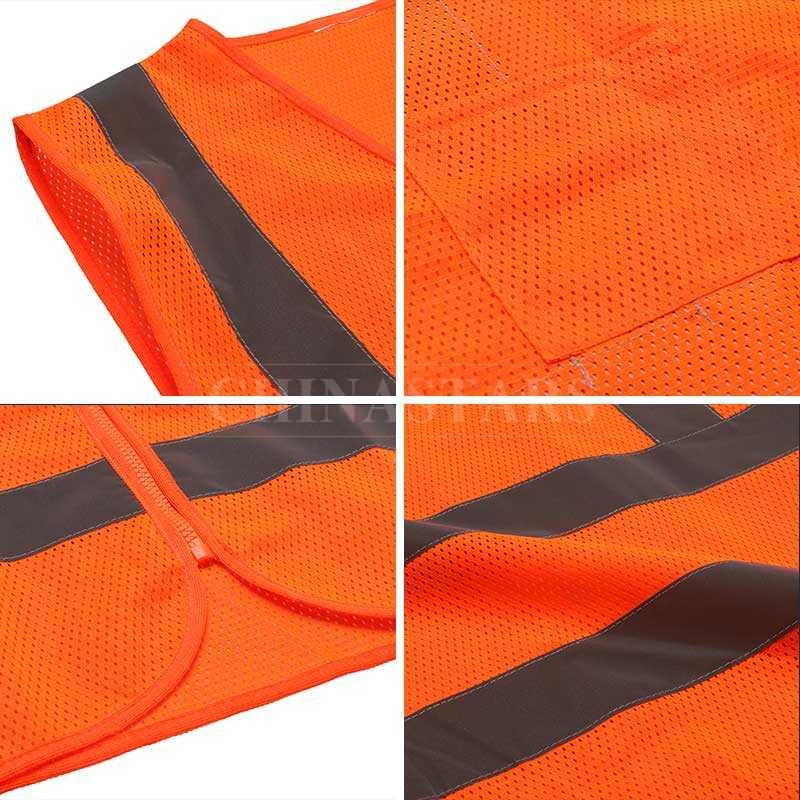 ANSI107 Class 2 mesh reflective vest with zipper closure