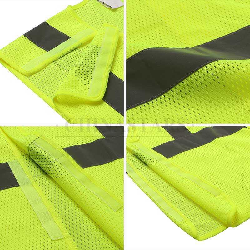 Gilet riflettente in rete staccabile a 5 punti