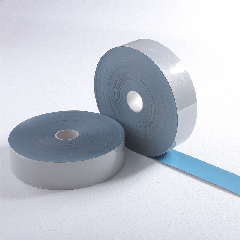 Silver Elastic iron on reflective heat transfer tape