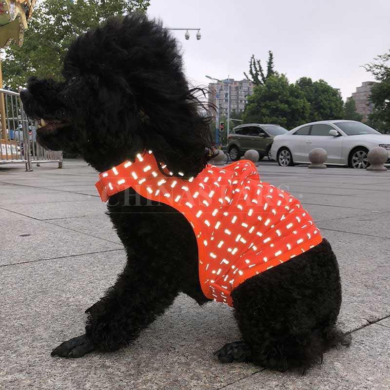 Chaleco reflectante para mascotas naranja fluorescente