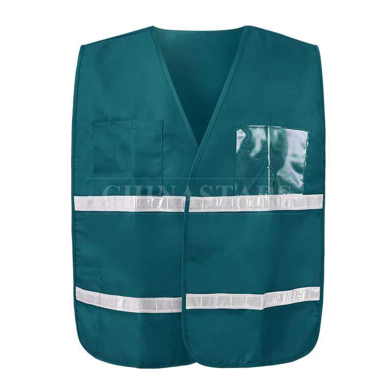 reflective vest with two horizontal reflective gloss tapes