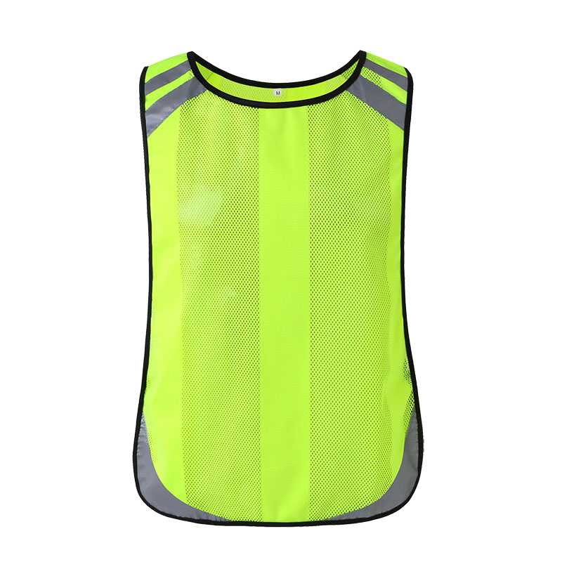 Tricot and mesh fabric safety vest