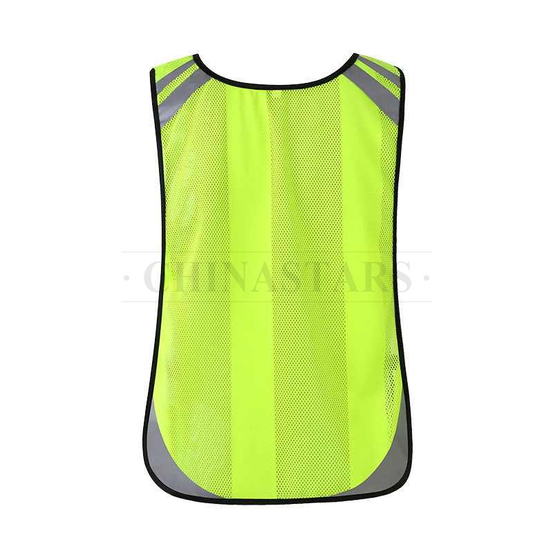 Tricot and mesh fabric safety vest